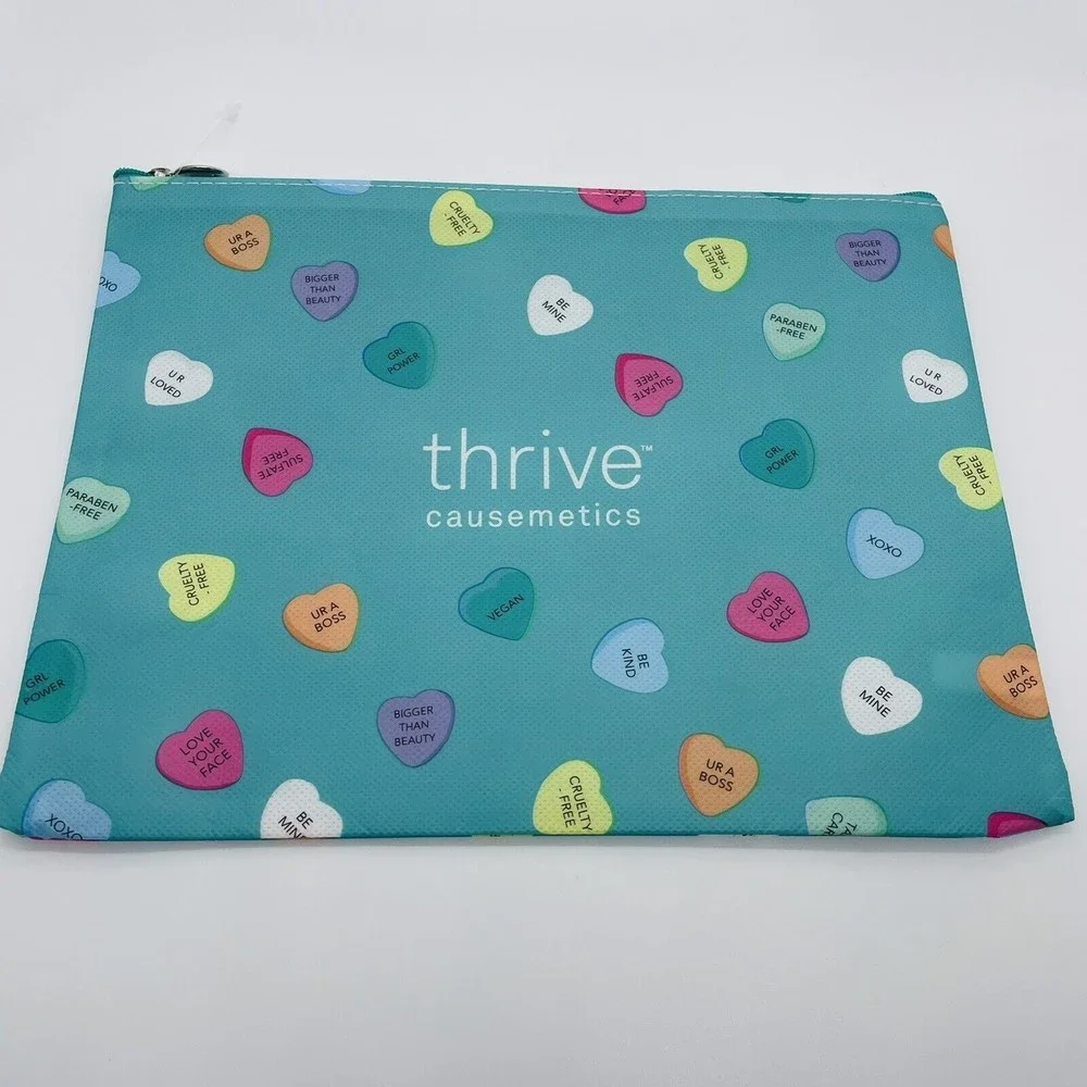 New Thrive Causemetics Cosmetic Makeup Bags Lot of 2 Inspirational Messages